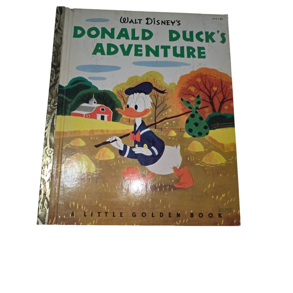 Little Golden Book DONALD DUCK"S ADVENTURE w/ intact Disneyland entry